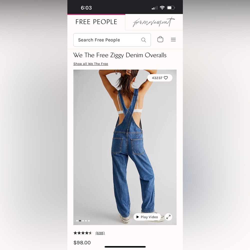 Free People- We the Free Denim Overalls